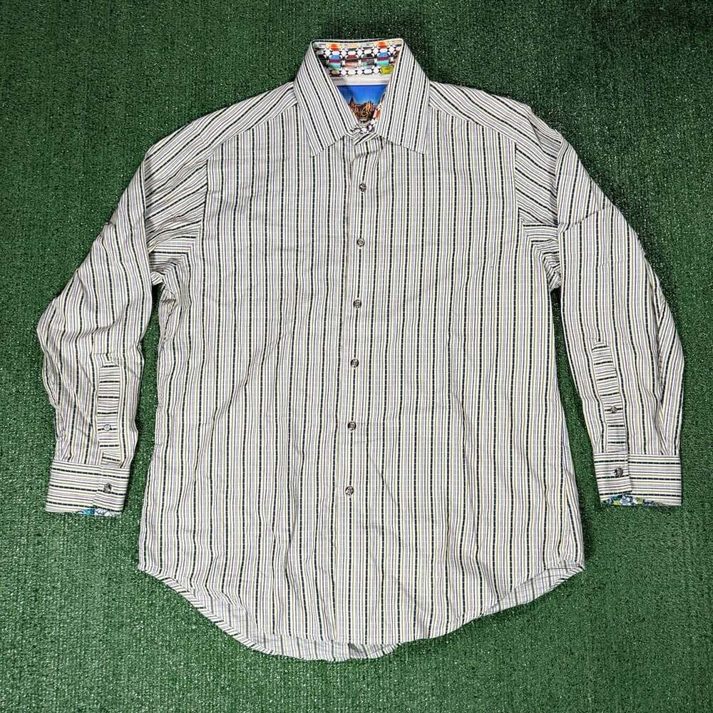 Robert Graham Men's Striped Long Sleeve Button Down Shirt Size Medium